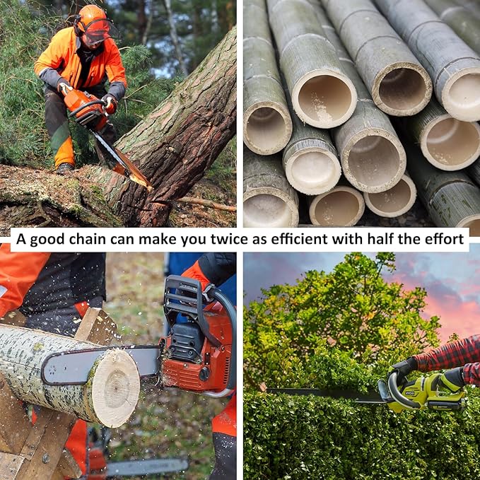 8 Inch Chainsaw Chain 3/8" LP Pitch, 050" Gauge, 33 Drive Links | 3Pack Low-Kickback Replacement Chain for Craftsman, Worx, Ryobi, Echo, Poulan and More -S33