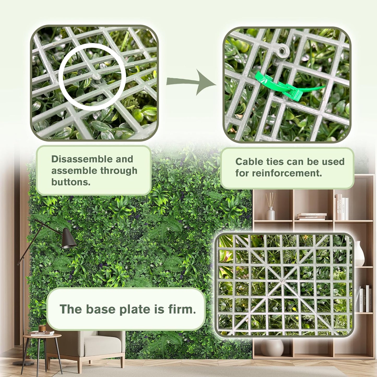 Artificial Green Boxwood Grass Wall Roll: 40"x120"(33.5 SQFT) UV Protected Ivy Privacy Hedge Fence Screen for Chain Link Fences Panel Indoor,Outdoor Patio Balcony & Garden