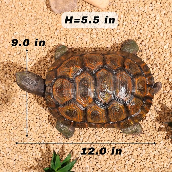 Tortoise Turtle Statue,Resin Garden Sculpture Indoor/Outdoor Yard Lawn Ornament,Home Decor (Large)
