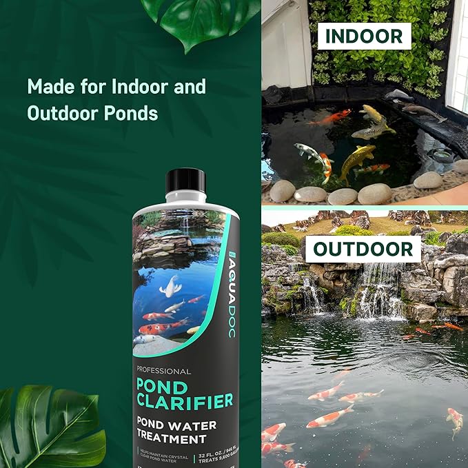 Pond Clarifier - Fish-Friendly Koi Pond Water Clarifier to Quickly Clear Murky Pond Water and Remove Pond Sludge with Natural Enzymes - Fish Pond Water Treatment - AquaDoc Pond Supplies