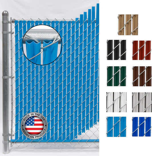 Wave Slat (9 Colors) Single Wall Bottom Locking Privacy Slat for 4', 5', 6', 7' and 8' Chain Link Fence (4 ft, Sky Blue)