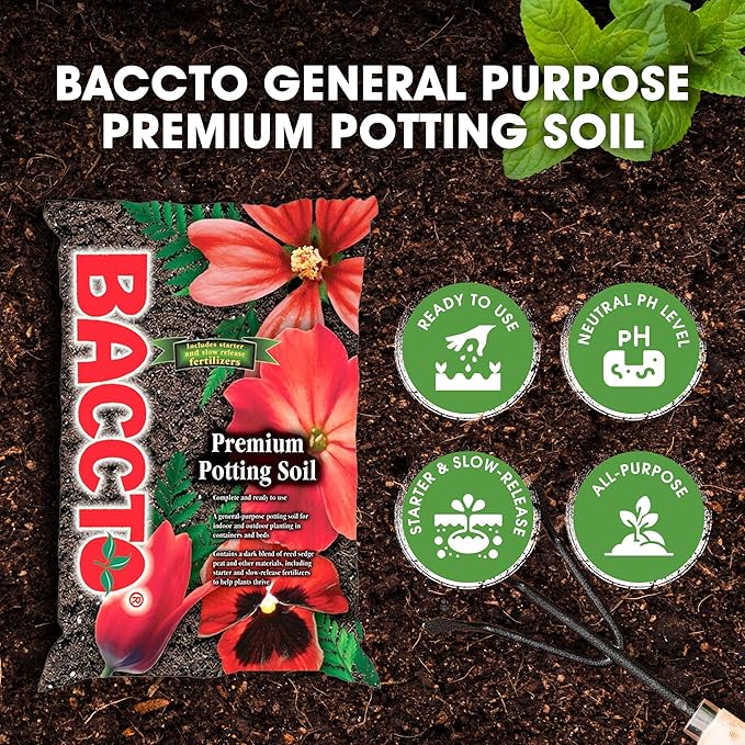 Michigan Peat General All Purpose Potting Soil with Perlite for Indoor Outdoor Pots, Planters, Raised Bed, and Container Gardening, 50 Pounds (4 Pack)