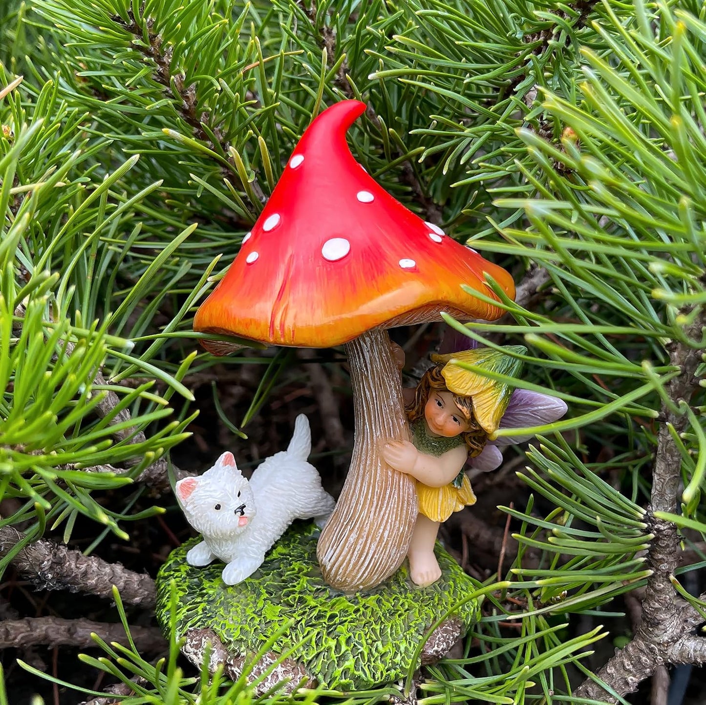 Mood Lab Fairy Garden - Miniature Figurines & Accessories - Hide and Seek Statue Kit - Outdoor or House Decor