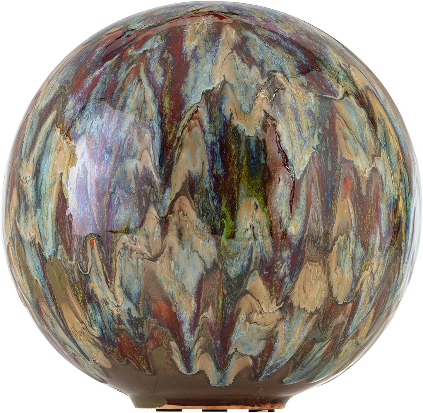 Alpine Corporation 10" Tall Indoor/Outdoor Glazed Ceramic Gazing Globe Yard Decoration