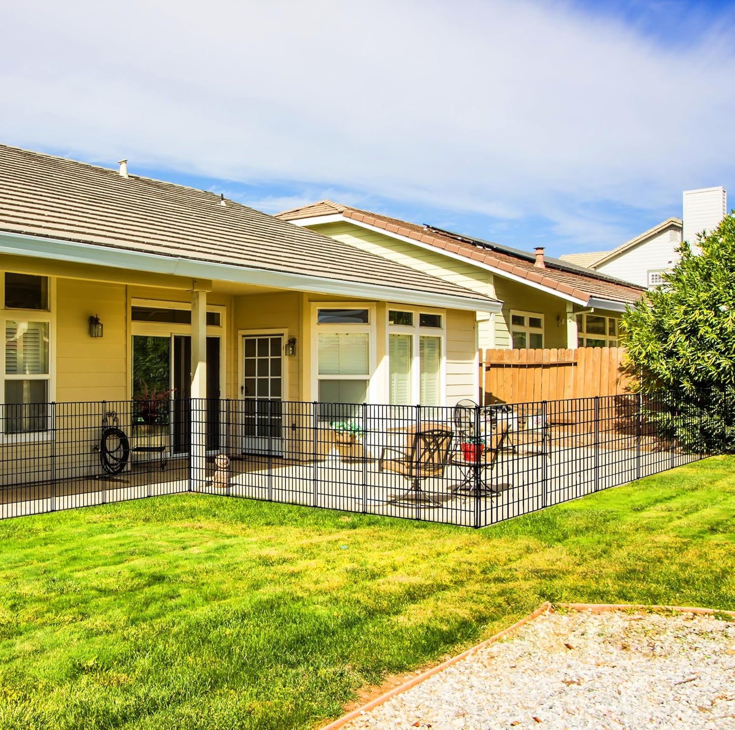 ARIFARO Decorative Garden Fence 5 Panels 40in (H) x 11.5ft (L) No dig Animal Barrier Fencing,Pet Fence Rustproof Metal Wire Panel Border for Dog,Rabbits, and Patio