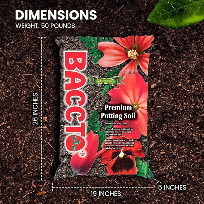 Michigan Peat General All Purpose Potting Soil with Perlite for Indoor Outdoor Pots, Planters, Raised Bed, and Container Gardening, 50 Pounds (4 Pack)