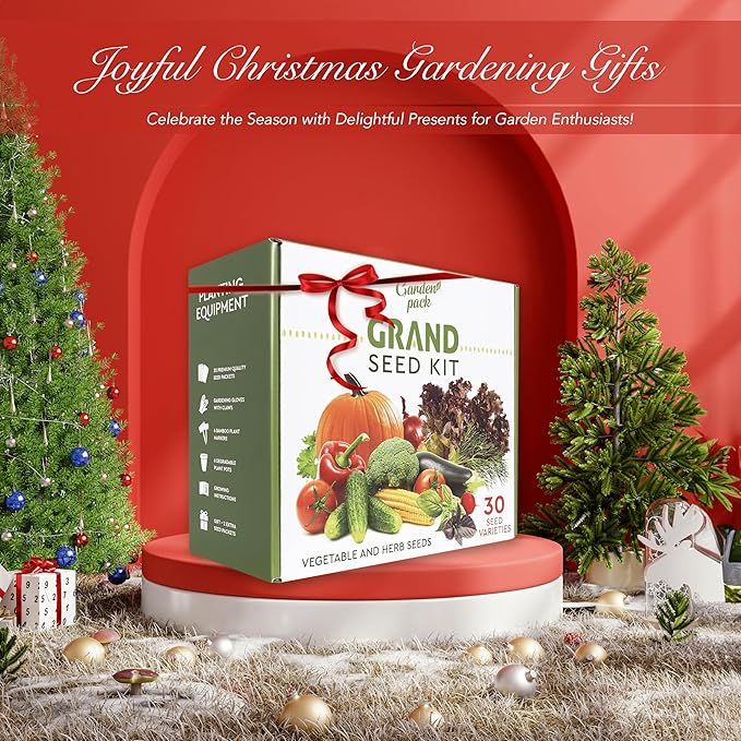 Garden Pack 30 Vegetable Seeds Variety Kit - Over 15000 Seeds for Planting Vegetables & Herbs, Premium Garden Seeds Gift Box, Heirloom & Non-GMO