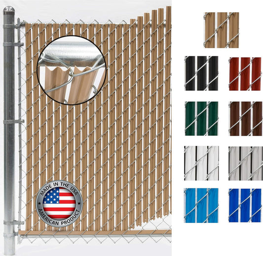 Wave Slat (9 Colors) Single Wall Bottom Locking Privacy Slat for 4', 5', 6', 7' and 8' Chain Link Fence (6 ft, Beige)