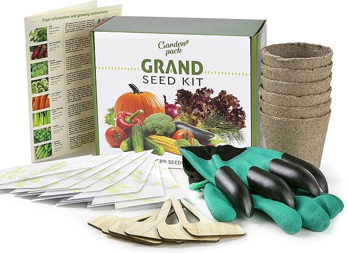 Garden Pack 30 Vegetable Seeds Variety Kit - Over 15000 Seeds for Planting Vegetables & Herbs, Premium Garden Seeds Gift Box, Heirloom & Non-GMO