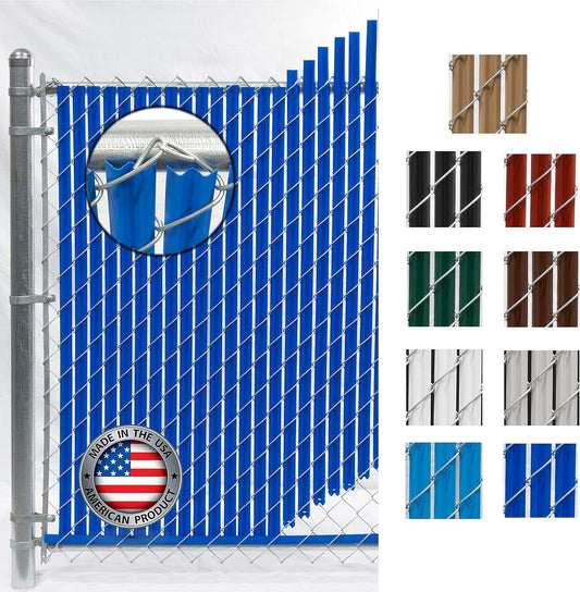 Wave Slat (9 Colors) Single Wall Bottom Locking Privacy Slat for 4', 5', 6', 7' and 8' Chain Link Fence (5 ft, Royal Blue)