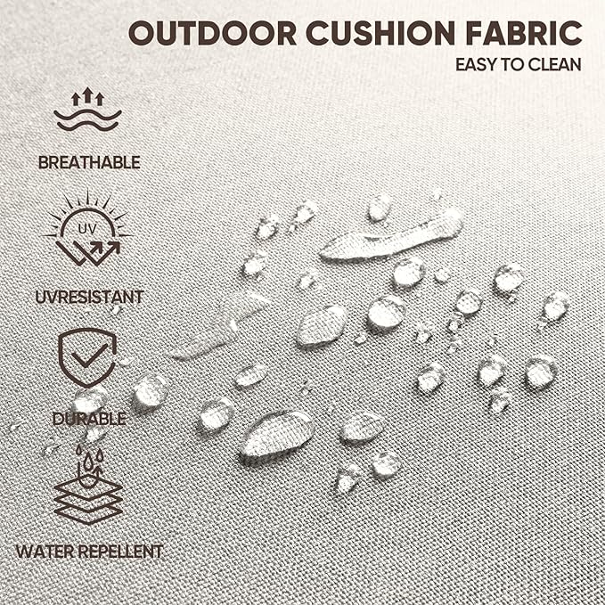 Swivel Patio Chairs sofa Set of 5 with 6" Thick Cushion - Wicker Outdoor Swivel Rocker Patio Chair ,Sofa/Glass coffee table, High Back Comfortable Outdoor Glider Chairs - Brown Wicker | Beige Cushions