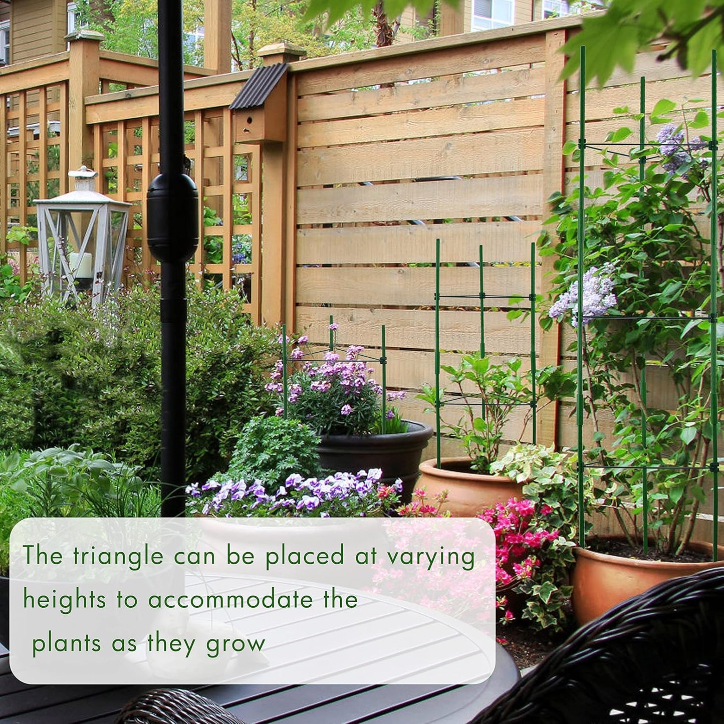 Gardzen 3-Pack Tomato Cage, Plants Support, Trellis Climbing Triangular Cage, Stand for Pepper Eggplant Tomato Flowers