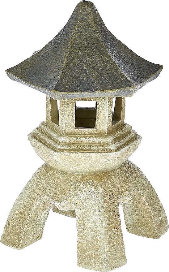 Design toscano ng29870 asian decor pagoda lantern indoor/outdoor statue, 11 inches wide, 11 inches deep, 17 inches high, handcast polyresin, two tone stone finish
