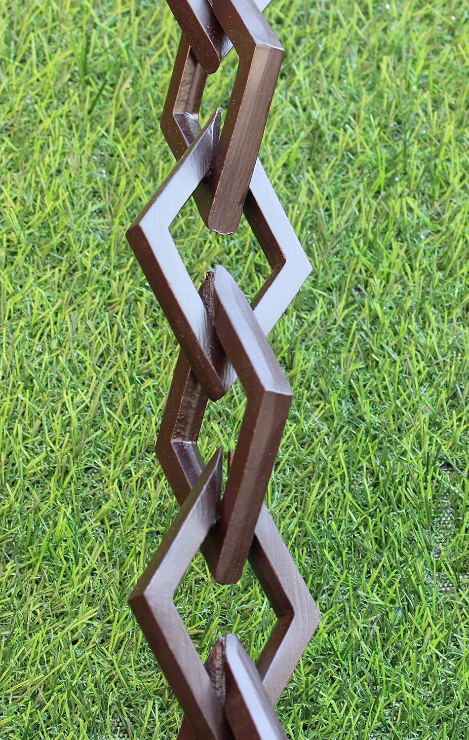 KAM Home Diamond Links Rain Chain with Installation Kit (Brown, 15)