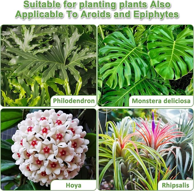 Orchid Potting Mix - 9QT Fast-Draining Soil with Pine Bark, Perlite, Moss & Leca Clay, Breathable Mix for Healthy Roots,Ideal for Repotting & Indoor Orchid Plants