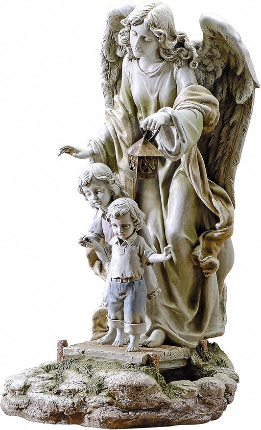 Joseph's Studio by Roman, Solar Guardian Angel Garden Statue, Religious Outdoor Decor