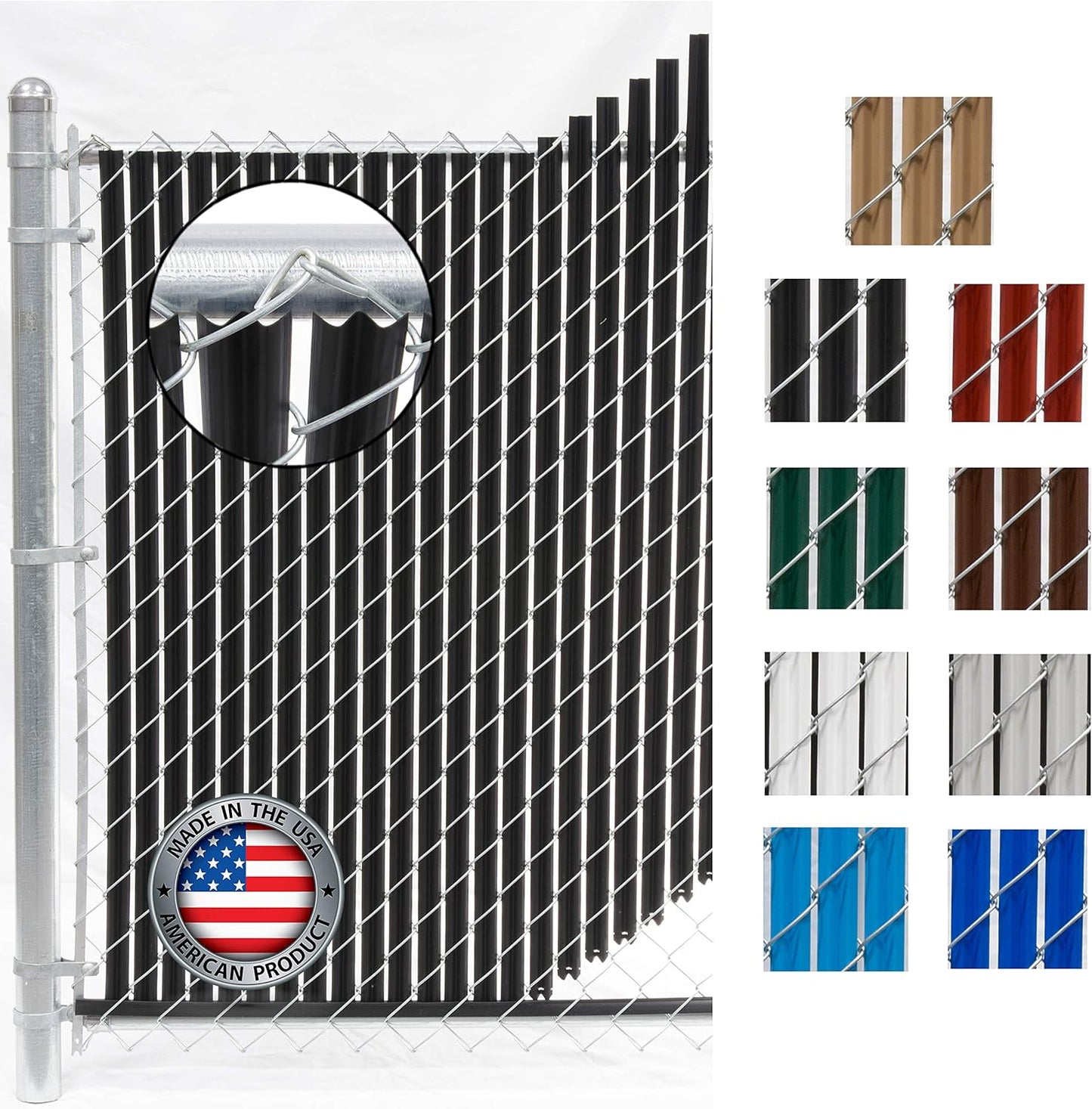 Wave Slat (9 Colors) Single Wall Bottom Locking Privacy Slat for 4', 5', 6', 7' and 8' Chain Link Fence (5 ft, Black)
