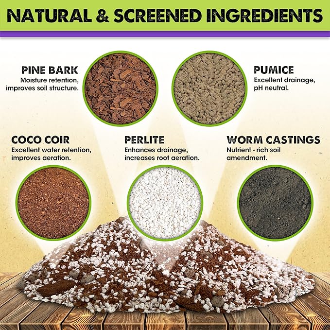 DUSPRO Recycle Tropical Potting Mix Pre-Mixed 5in1 with Pine Bark, Coco Coir, Perlite, Worm Casting & Pumice Ideal Aroid Mix Soil for Monstera, Pothos, Philodendron, Other Indoor HousePlants 8QRT