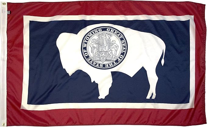 FlagSource Wyoming Nylon State Flag, Made in USA, 4x6'