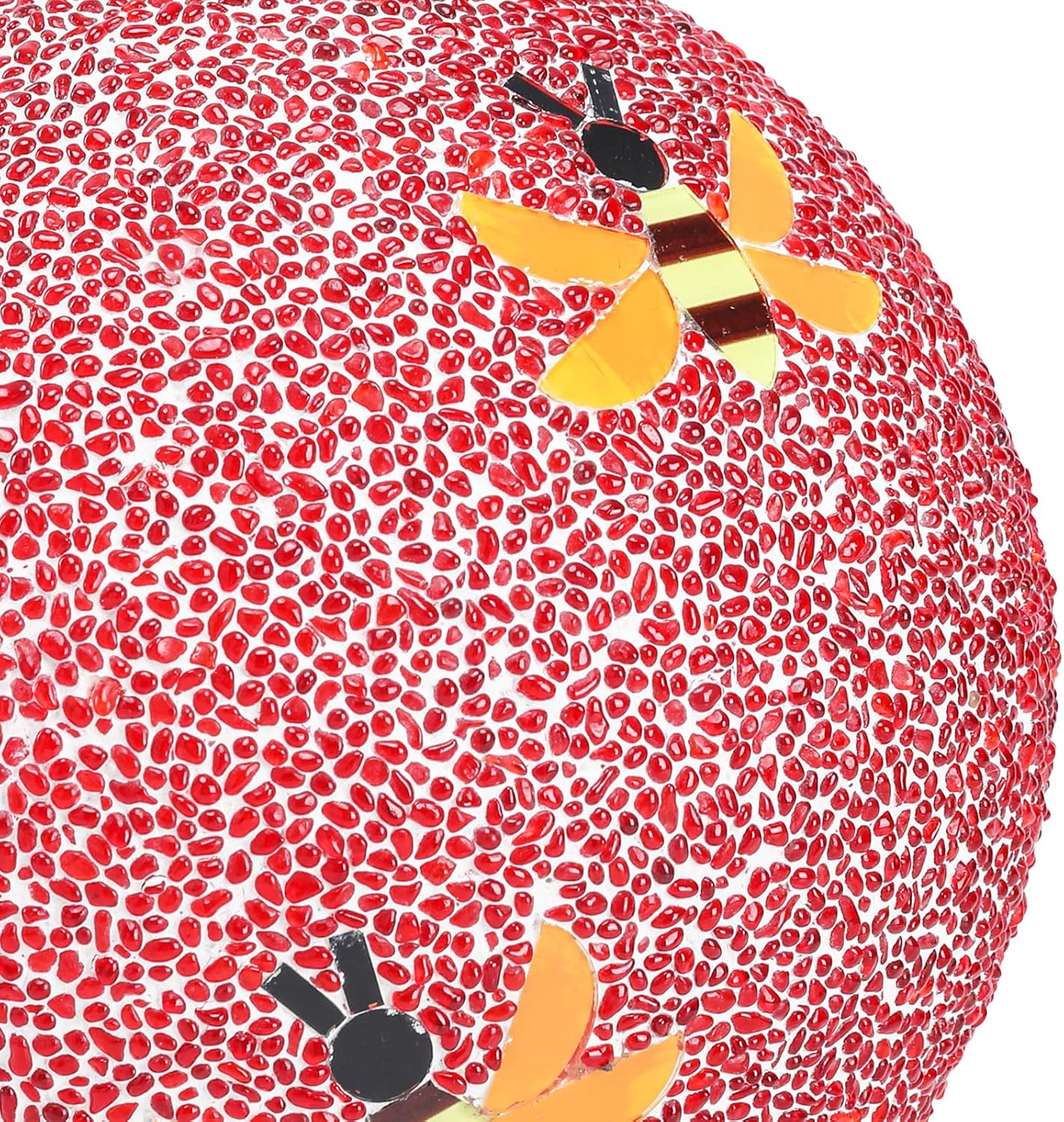 Gazing Ball 8 Inch Bee Glass Mosaic Garden Globe Outdoor Gazing Globe Yard Ornament for Garden Yard Home Lawn Outdoor Decoration Gift for Women (Not Solar Powered)