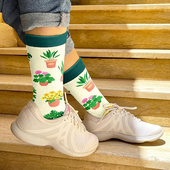 Gardening Gifts for Women - Funny Socks for Plant Lovers, Unique Blue Presents for Christmas Gifts and Birthday