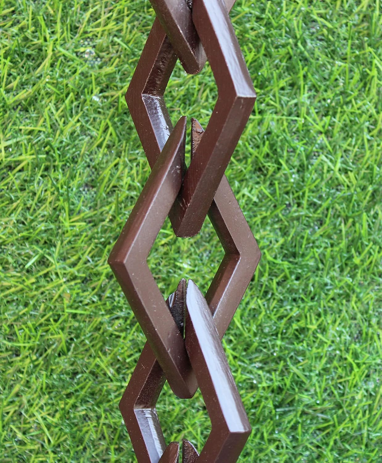 KAM Home Diamond Links Rain Chain with Installation Kit (Brown, 13)