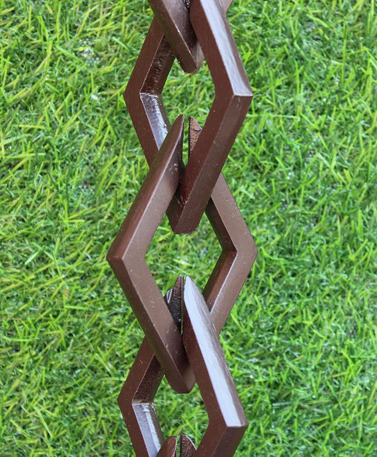 KAM Home Diamond Links Rain Chain with Installation Kit (Brown, 12)