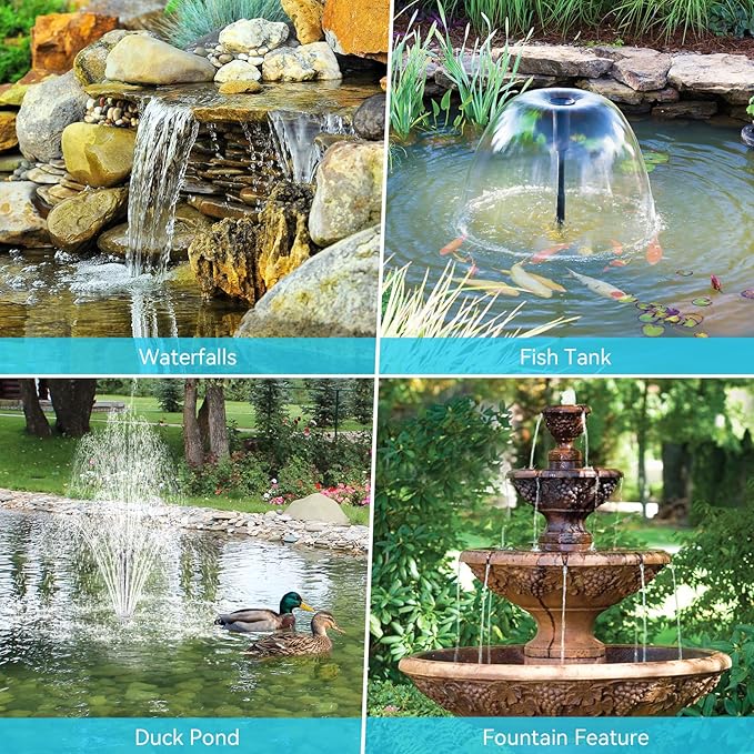 Antfraer Pond Filter with Pump Kits, Pond Filters for Outdoor Ponds Built In 660GPH Pond Pump, Pond Filter Box Suitable for Garden, Fountain, Pond, Animal Sink, Waterfall, Aquarium-Corded Electric