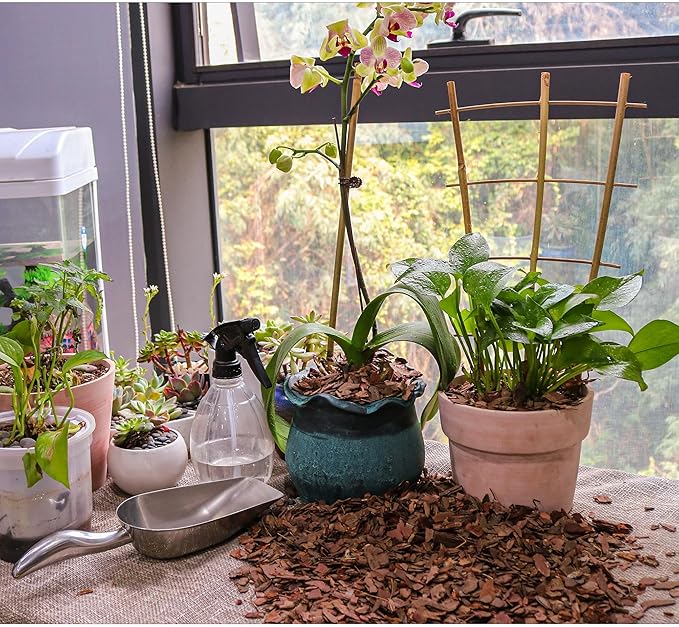 6qt Organic Orchid Potting Bark -Natural Mulch for Potted Plants, Root Development of Orchid Plants and Garden Soil Amendment Mix