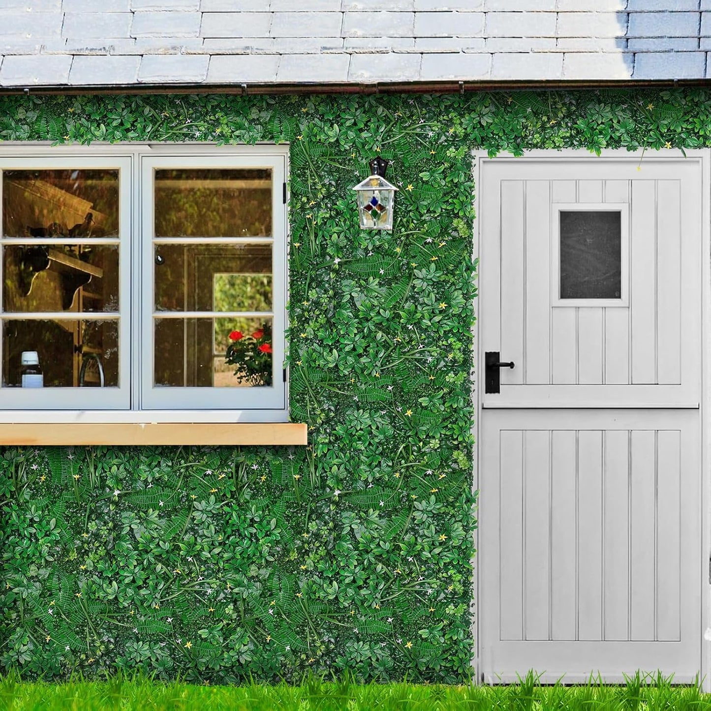 Grass Wall 20"x20" Pack of 12, Artificial Boxwood Panels, Privacy Hedge Fence Screen with UV Protection, Greenery Backdrop for Indoor Home Wedding Decor and Outdoor Garden Backyard