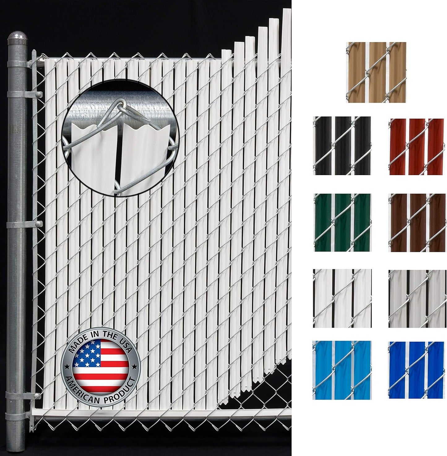 White Wave Slat (9 Colors Available) Single Wall Bottom Locking Privacy Slat for a 6 ft high Chain Link Fence (Slat Length 68.5", White)
