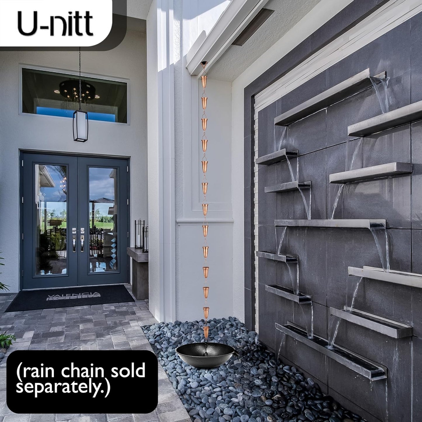 12" Spill Bowl Catch Basin for Rain Chain Anchoring & Stake | Rainwater Collection for Roof Gutter Downspout | Good For Water Fountain & Birdbath | Black | Works with Rainchain | Handles Heavy Rain