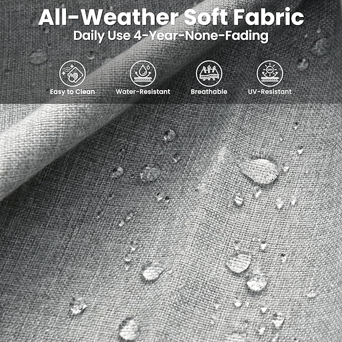 ovios 5 Pieces Patio Furniture Set, Outdoor Wicker Sofa Couch with Swivel Chairs 42" Fire Pit Table, High Back All Weather Modern Conversation Sets, Grey Rattan, Grey