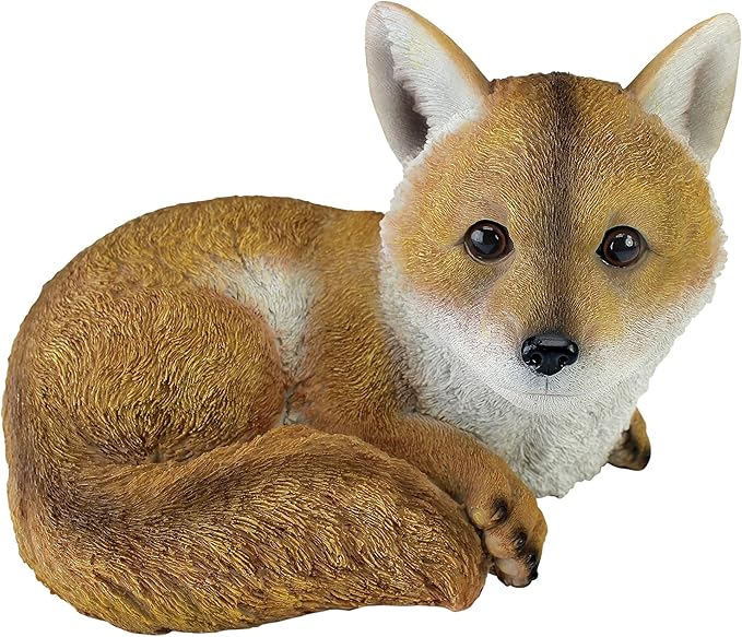 Design Toscano QM2585100 Diablo The Baby Red Fox Statue, Full Color