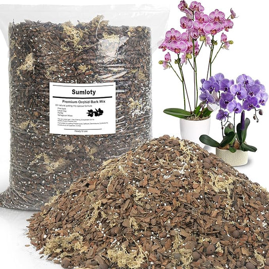 Orchid Potting Mix - 29QT Fast-Draining Soil with Pine Bark, Perlite, Moss & Leca Clay, Breathable Mix for Healthy Roots,Ideal for Repotting & Indoor Orchid Plants