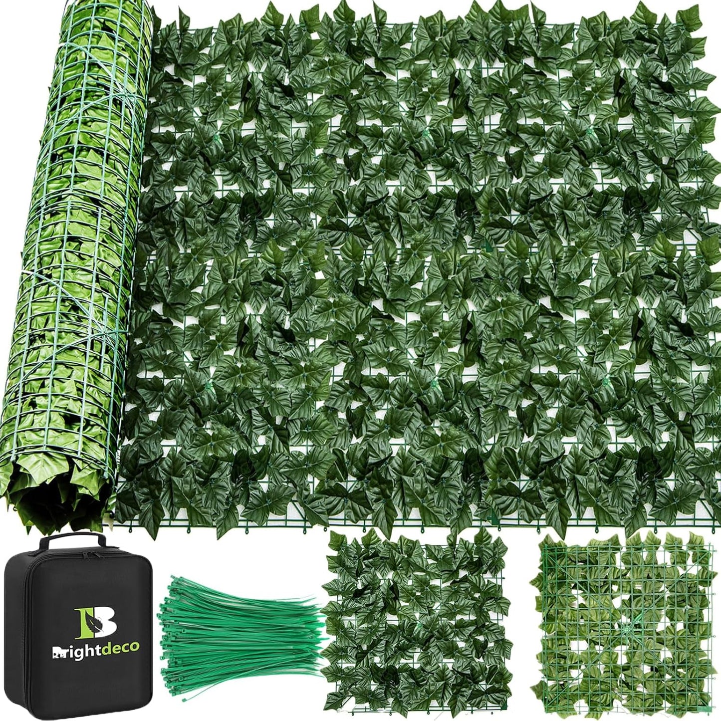 Artificial Ivy Privacy Fence Screen 40x120in Privacy Hedges Wall Faux UV-Anti Panel for Indoor Outdoor Garden Balcony Decor