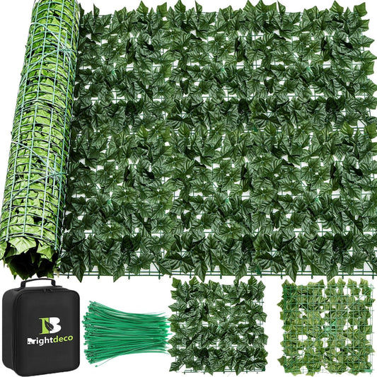 Artificial Ivy Privacy Fence Screen 40x120in Privacy Hedges Wall Faux UV-Anti Panel for Indoor Outdoor Garden Balcony Decor