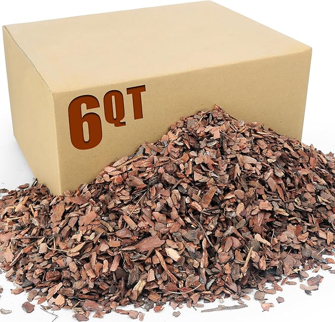 6qt Organic Orchid Potting Bark -Natural Mulch for Potted Plants, Root Development of Orchid Plants and Garden Soil Amendment Mix
