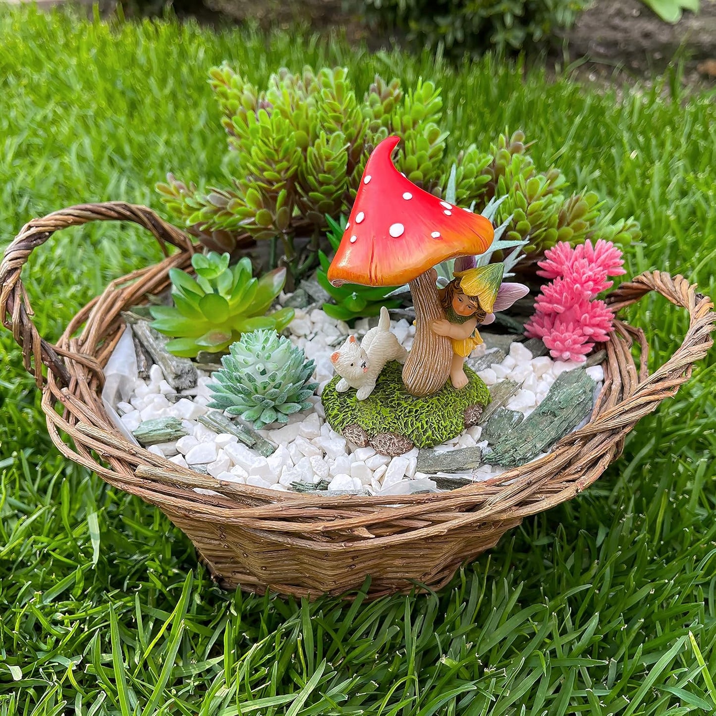Mood Lab Fairy Garden - Miniature Figurines & Accessories - Hide and Seek Statue Kit - Outdoor or House Decor