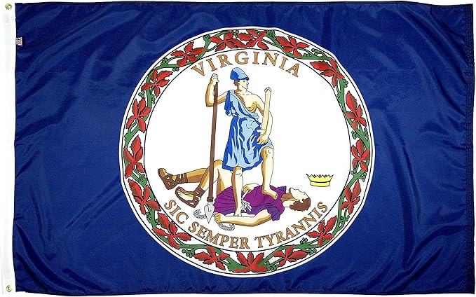 FlagSource Virginia Nylon State Flag, Made in the USA, 3x5'